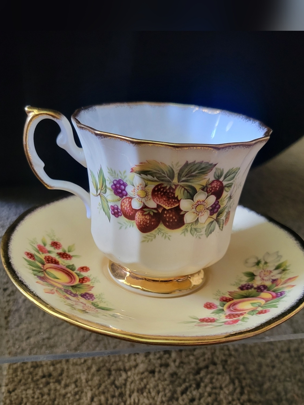 Vintage Queens Staffordshire Cup & Saucer